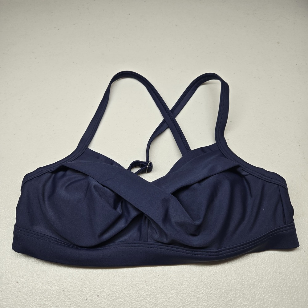 Athleta Women Sports‎ Swimwear 32 B/C Blue Wireless Convertible Top